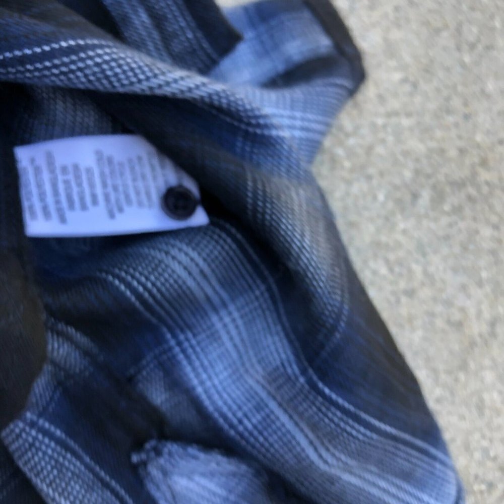 LOLA RIVER Flannel Shirt Women's MEDIUM Oversized Fit Plaid Blue Long Sleeve - Picture 7 of 7